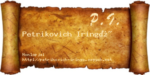 Petrikovich Iringó névjegykártya